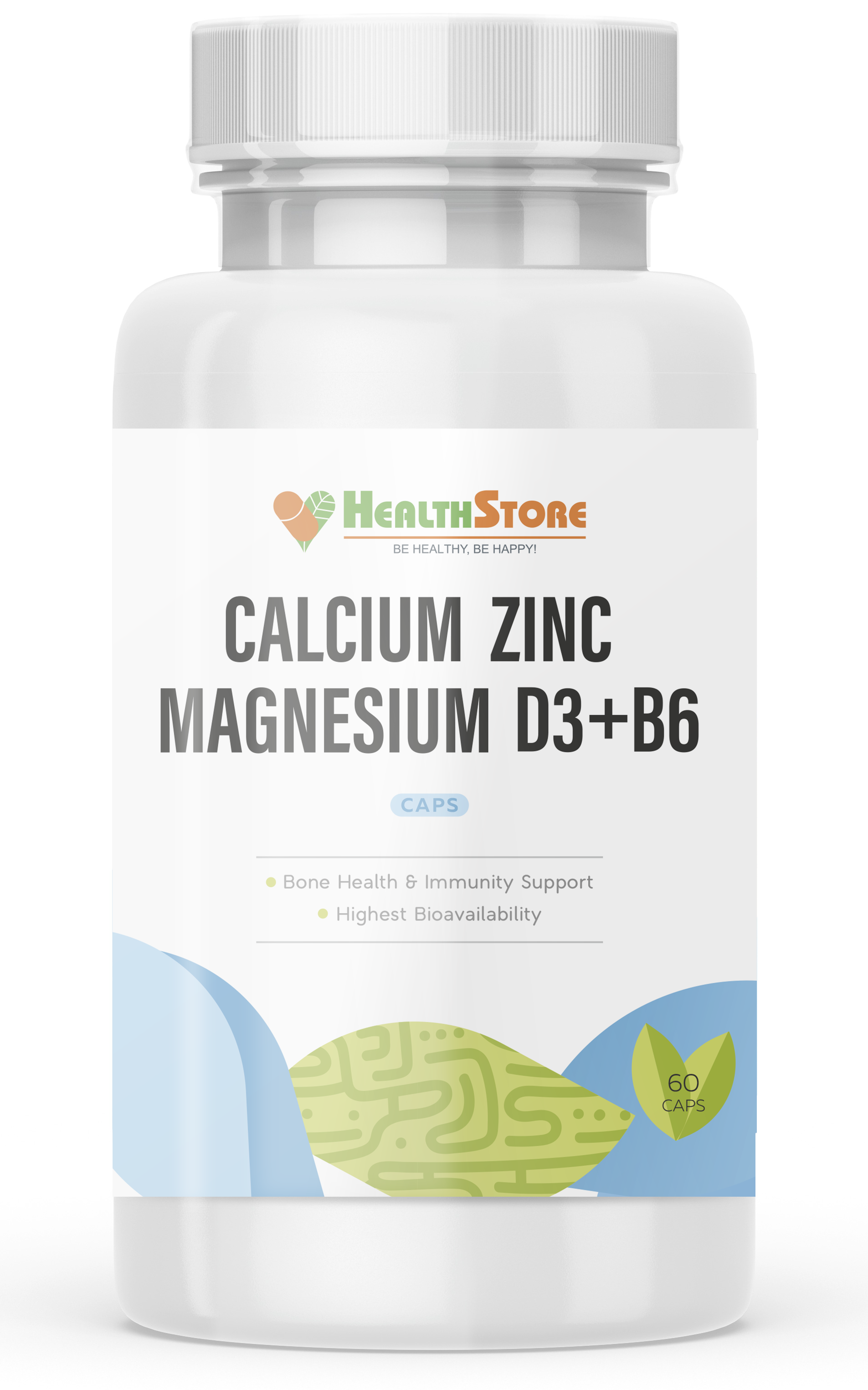 HealthStore Calcium Zinc Magnesium D3+B6 60 кап